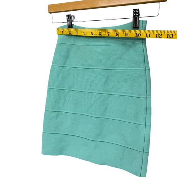 BCBGMaxAzria Simone Bandage Skirt Light Aqua Pull On Stretch Bodycon Size XS - Picture 6 of 10